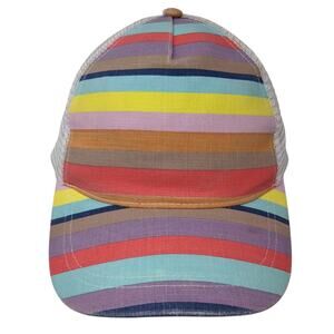 Art Class Trucker Cap Multicolor One Size Adjustable Striped Mesh Back Blank
